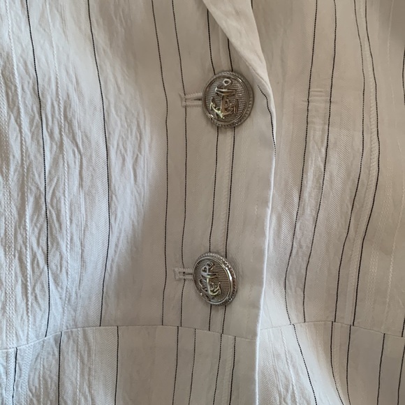 Matilda Jane Good Hart GH Myrtle Beach Stripe Blazer White Gauzy Nautical Size L - Picture 10 of 14